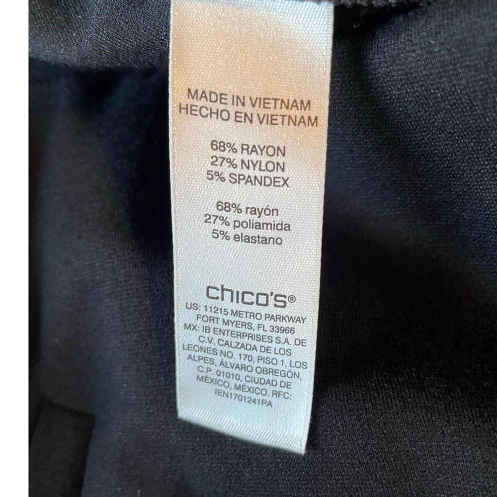 Chico’s Fabulously Slimming Black Pants Sz 3 or XL Pull-On Stretchy Minimalist - Picture 6 of 11